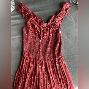 Pink floral cotton romper